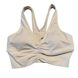 ALO Yoga Wild Thing White V-Neck Sports Bra Women's X-Small XS